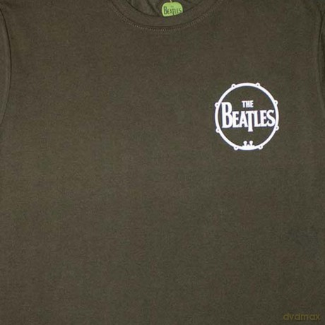 The Beatles: Unisex T-Shirt: Mini Drum Logo (Green) (Medium)