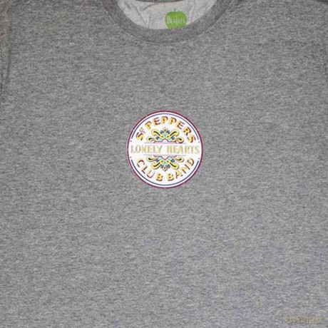 The Beatles: Unisex T-Shirt: Mini Sgt Pepper Drum (Grey) (Medium)