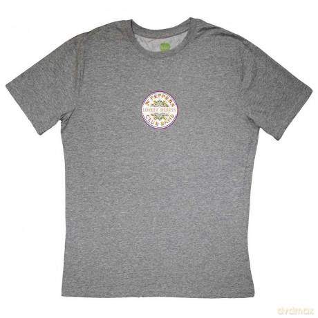The Beatles: Unisex T-Shirt: Mini Sgt Pepper Drum (Grey) (Small)