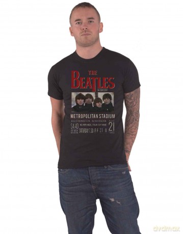 The Beatles: Unisex T-Shirt: Minnesota 1965 (Black) (Large)