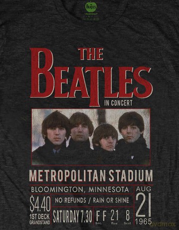 The Beatles: Unisex T-Shirt: Minnesota 1965 (Black) (Large)