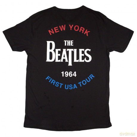 The Beatles: Unisex T-Shirt: New York 1964 (Black) (Back Print) (X-Large)