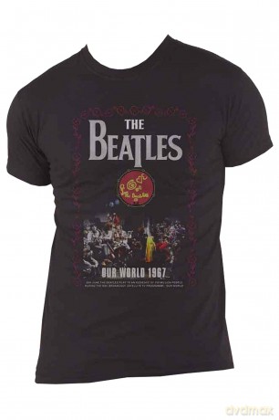 The Beatles: Unisex T-Shirt: Our World 1967 (Black) (Small)