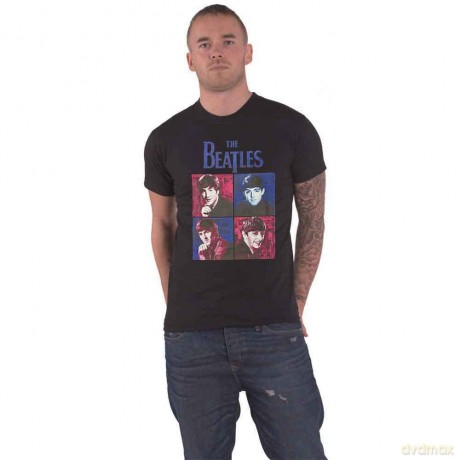 The Beatles: Unisex T-Shirt: Portraits (Black) (X-Large)