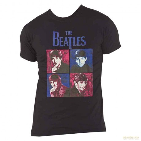 The Beatles: Unisex T-Shirt: Portraits (Black) (X-Large)