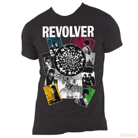 The Beatles: Unisex T-Shirt: Revolver Montage (Black) (Large)