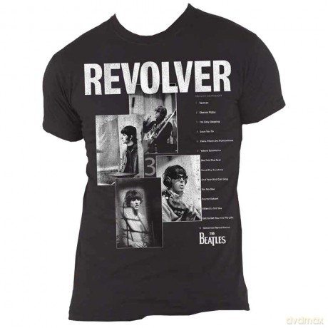 The Beatles: Unisex T-Shirt: Revolver Montage (Black) (Small)