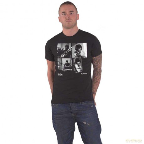 The Beatles: Unisex T-Shirt: Revolver Studio Shots (Black) (Small)
