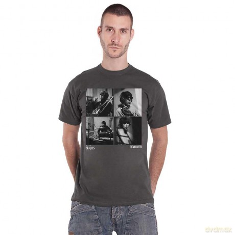 The Beatles: Unisex T-Shirt: Revolver Studio Shots (Charcoal Grey) (Large)