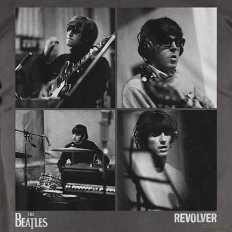 The Beatles: Unisex T-Shirt: Revolver Studio Shots (Charcoal Grey) (Large)