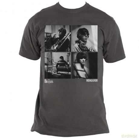 The Beatles: Unisex T-Shirt: Revolver Studio Shots (Charcoal Grey) (Large)