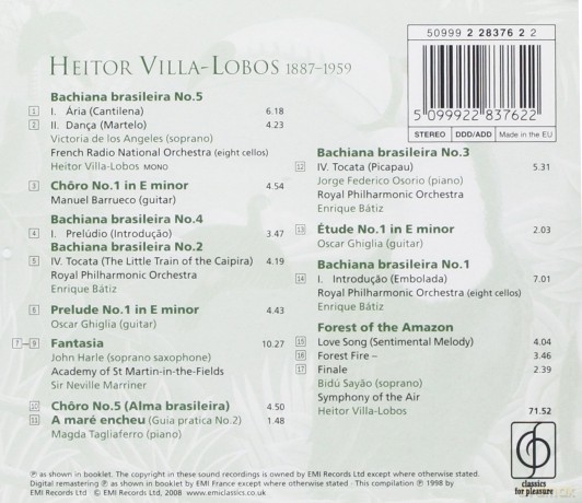Victoria De Los Angeles: Classics For P.- Bachianas Brasileiras [CD]