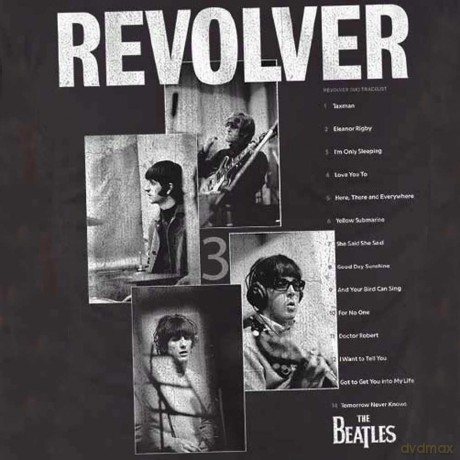 The Beatles: Unisex T-Shirt: Revolver Track List (Black) (Large)