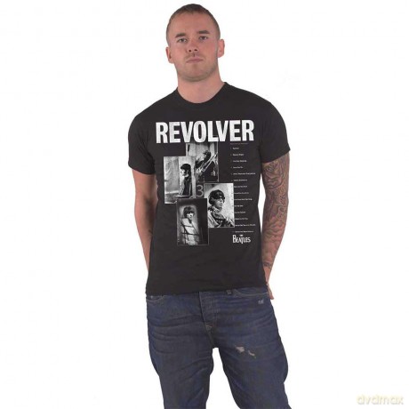 The Beatles: Unisex T-Shirt: Revolver Track List (Black) (Medium)