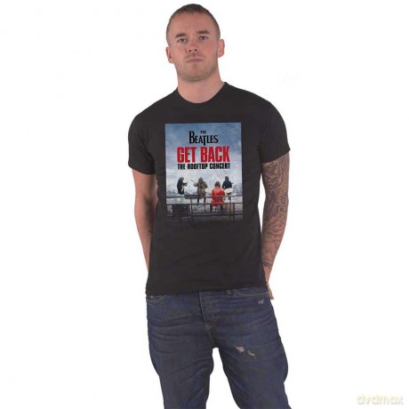 The Beatles: Unisex T-Shirt: Rooftop Concert (Black) (Large)
