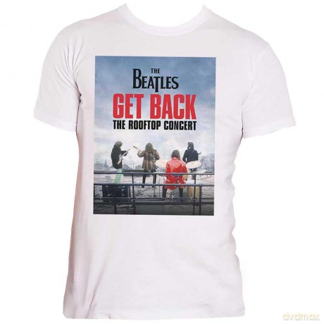 The Beatles: Unisex T-Shirt: Rooftop Concert (White) (XX-Large)
