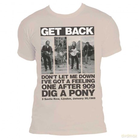 The Beatles: Unisex T-Shirt: Rooftop Panels (Natural) (Large)