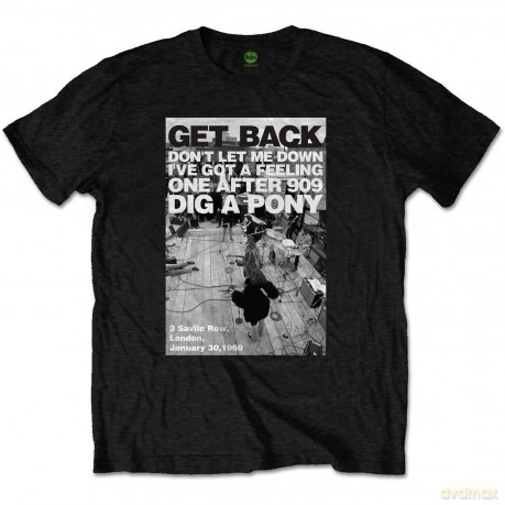 The Beatles: Unisex T-Shirt: Rooftop Shot (Black) (Medium)