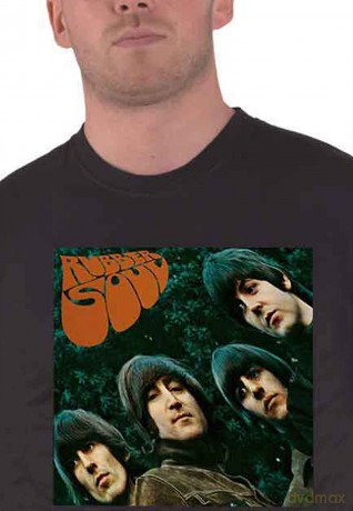 The Beatles: Unisex T-Shirt: Rubber Soul Album Cover (Black) (Large)