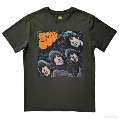 The Beatles: Unisex T-Shirt: Rubber Soul Album Cover (Green) (Medium)