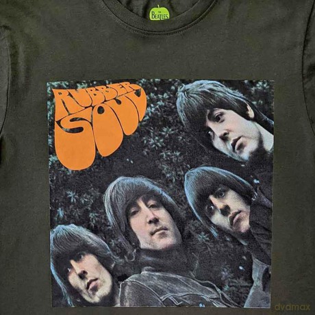 The Beatles: Unisex T-Shirt: Rubber Soul Album Cover (Green) (Medium)