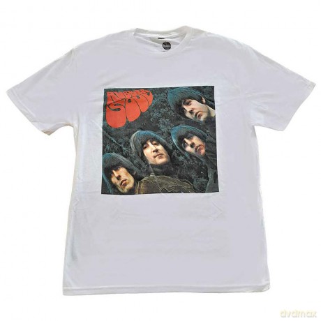 The Beatles: Unisex T-Shirt: Rubber Soul Album Cover (White) (X-Large)