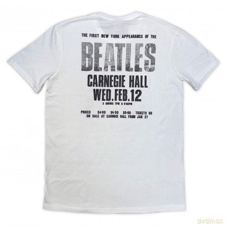 The Beatles: Unisex T-Shirt: Tour '64 Carnegie Hall (White) (Back Print) (XX-Large)