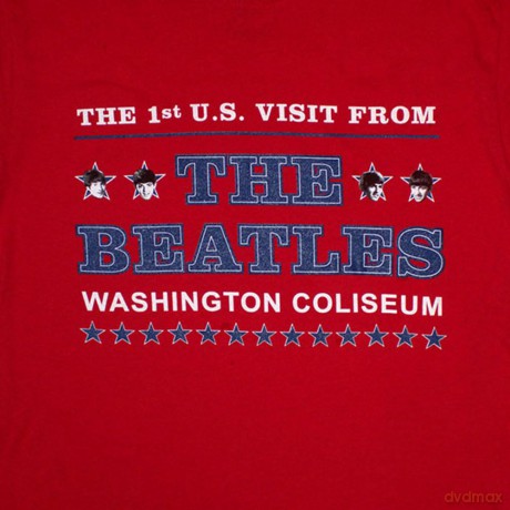 The Beatles: Unisex T-Shirt: Washington '64 Stars Setlist (Red) (Back Print) (Small)