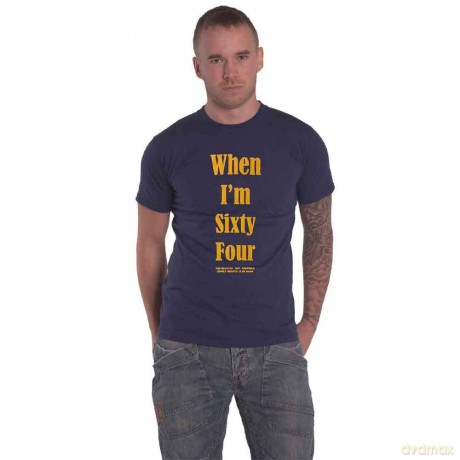 The Beatles: Unisex T-Shirt: When I'm Sixty Four (Blue) (Back Print) (Medium)
