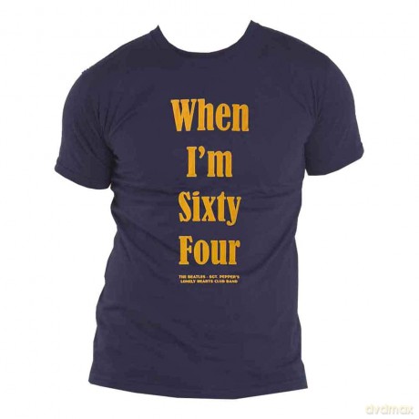 The Beatles: Unisex T-Shirt: When I'm Sixty Four (Blue) (Back Print) (Small)