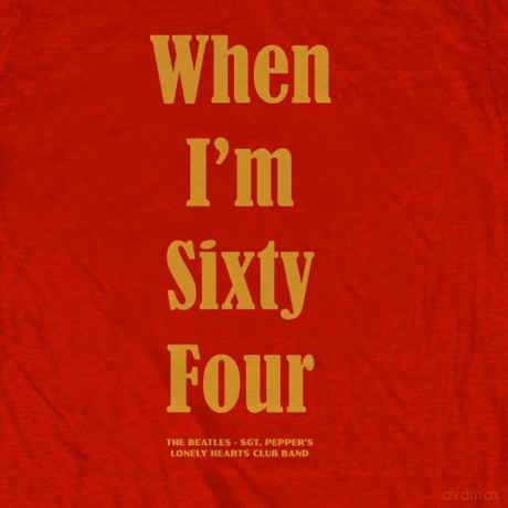 The Beatles: Unisex T-Shirt: When I'm Sixty Four (Red) (Back Print) (Small)