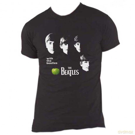 The Beatles: Unisex T-Shirt: With Apple (Black) (Large)