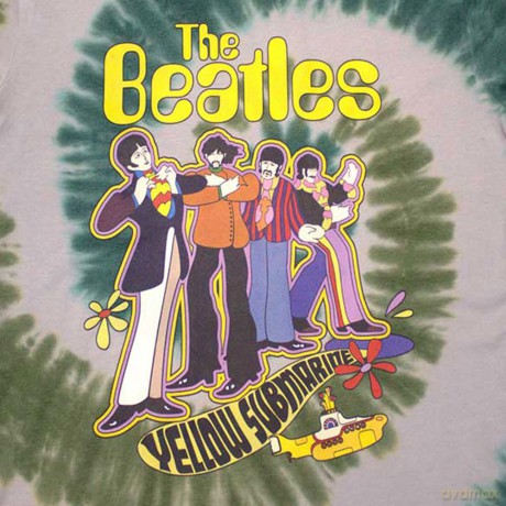 The Beatles: Unisex T-Shirt: Yellow Submarine Band In Line (White) (Wash Collection) (XX-Large)