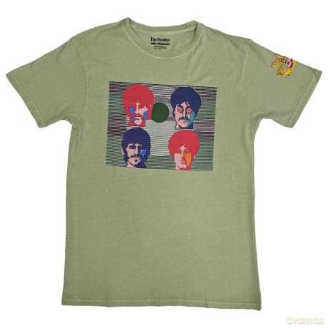 The Beatles: Unisex T-Shirt: Yellow Submarine Magic Piano (Green) (Back Print) (Medium)