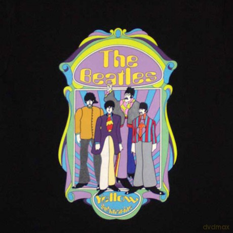 The Beatles: Unisex T-Shirt: Yellow Submarine Sub Band Frame v2 (Black) (XX-Large)