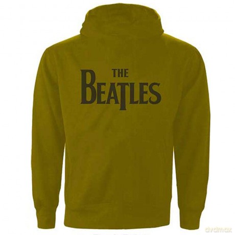 The Beatles: Unisex Zipped Hoodie: Drop T Logo (Grey) (Back Print) (Small)