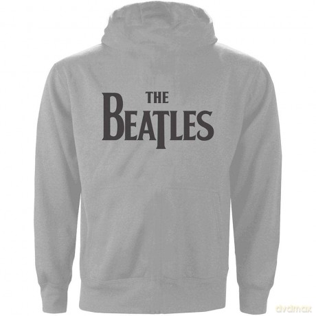 The Beatles: Unisex Zipped Hoodie: Drop T Logo (Grey) (Back Print) (XXX-Large)