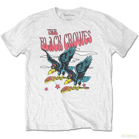 Black Crowes - The: The Black Crowes Unisex T-Shirt: Flying Crowes (White) (Small)