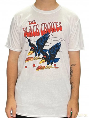 Black Crowes - The: The Black Crowes Unisex T-Shirt: Flying Crowes (White) (X-Large)