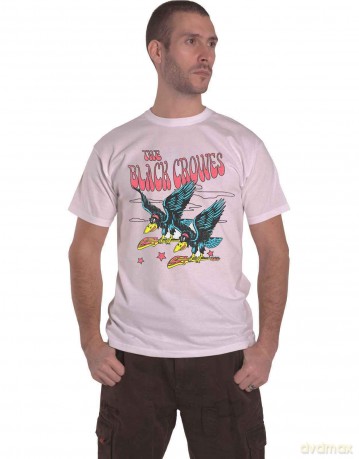Black Crowes - The: The Black Crowes Unisex T-Shirt: Flying Crowes (White) (XX-Large)