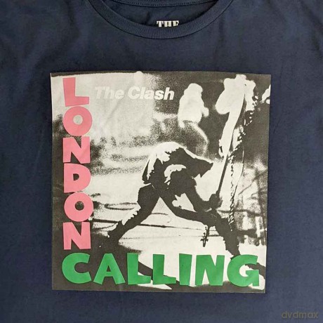 Clash - The: The Clash Ladies Crop Top: London Calling (Navy Blue) (Medium)