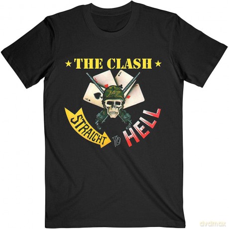 Clash - The: The Clash Unisex T-Shirt: Straight To Hell Single (Black) (Medium)