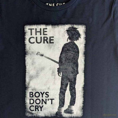 Cure - The: The Cure Ladies Crop Top: Boys Don't Cry B&W (Navy Blue) (Large)