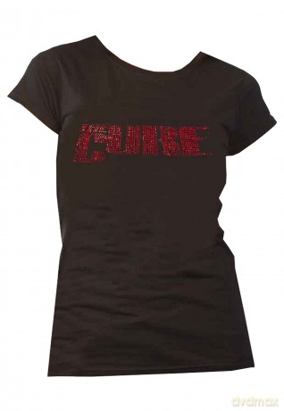 The Cure: Ladies T-Shirt: Logo (Black) (Embellished) (Medium)