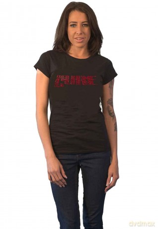 Cure - The: The Cure Ladies T-Shirt: Logo (Black) (Embellished) (X-Large)