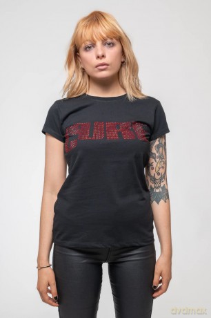 Cure - The: The Cure Ladies T-Shirt: Logo (Black) (Embellished) (X-Large)