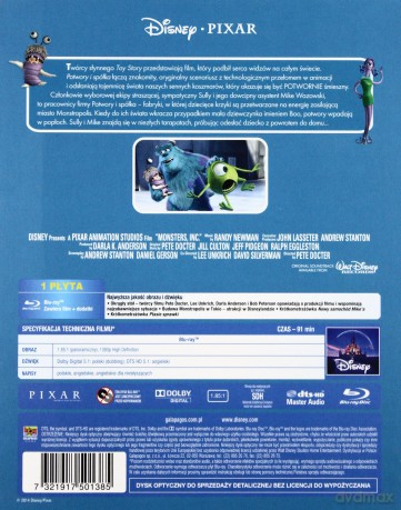 Potwory i spółka (Disney Pixar) [Blu-Ray] 