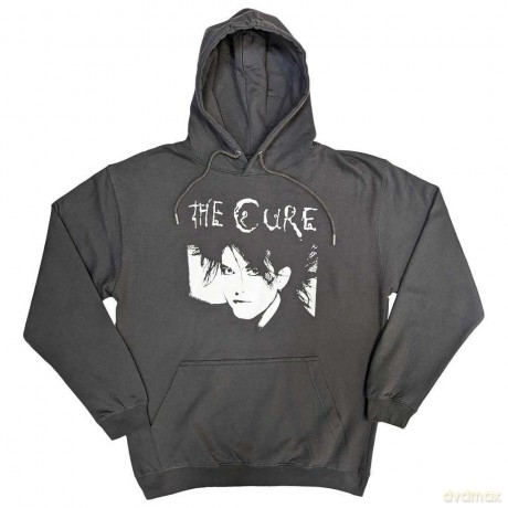 Cure - The: The Cure Unisex Pullover Hoodie: Robert Illustration (Grey) (Medium)