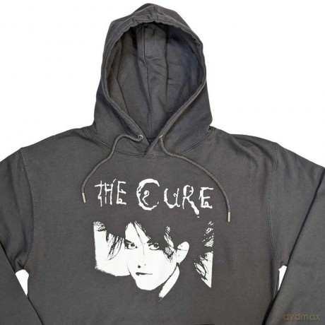 Cure - The: The Cure Unisex Pullover Hoodie: Robert Illustration (Grey) (Medium)