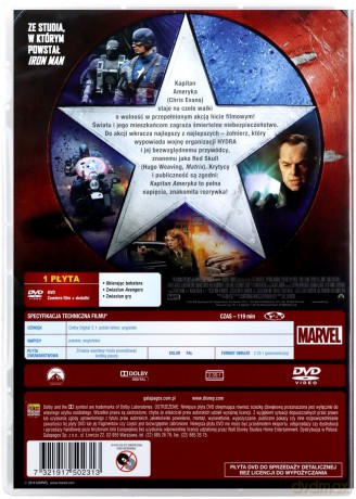 Kapitan Ameryka (Captain America): Pierwsze starcie [DVD]